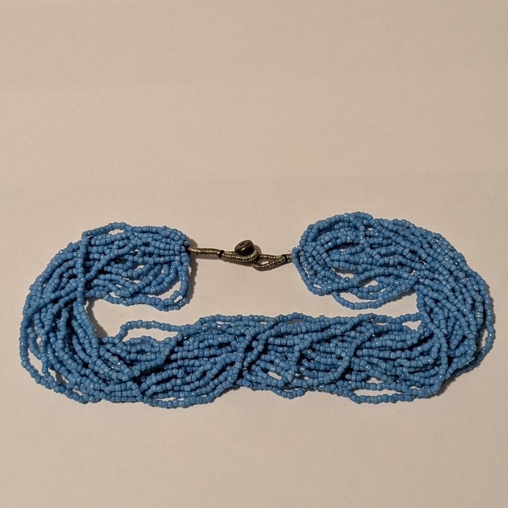 Elegant Blue Beaded Necklace